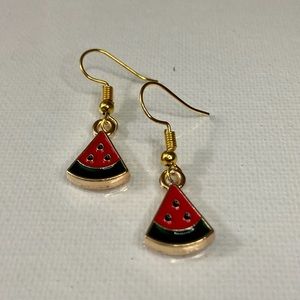 Handmade watermelon dangle earrings